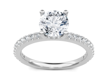 14K WG Round Diamond Semi Mount 38 Dia=1/2cttw