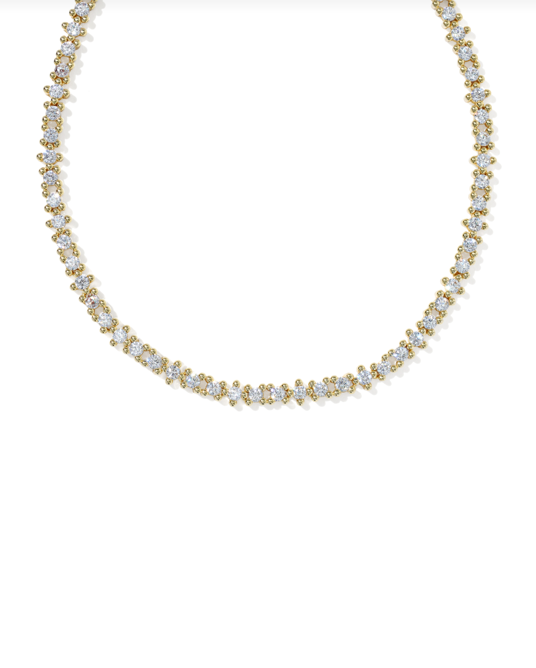 Gold Plated Fate Tennis Necklace in White CZ by Kendra Scott