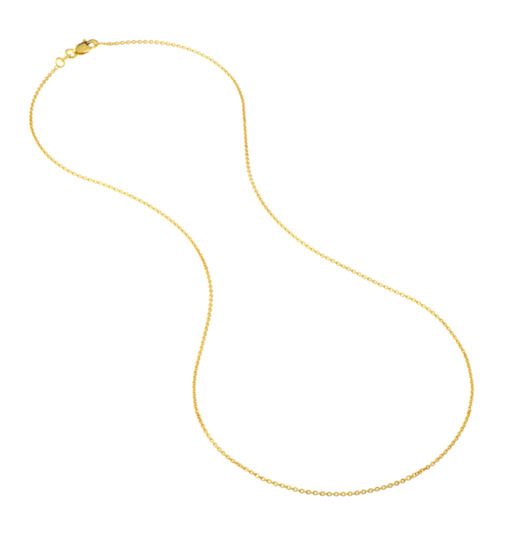 18K Yellow Gold 1.05mm Tight Cable Chain, 18" Main image