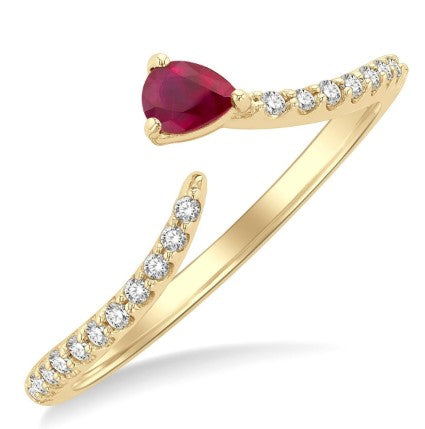 10K YG PS Ruby & Diamond Wrap Fashion Ring