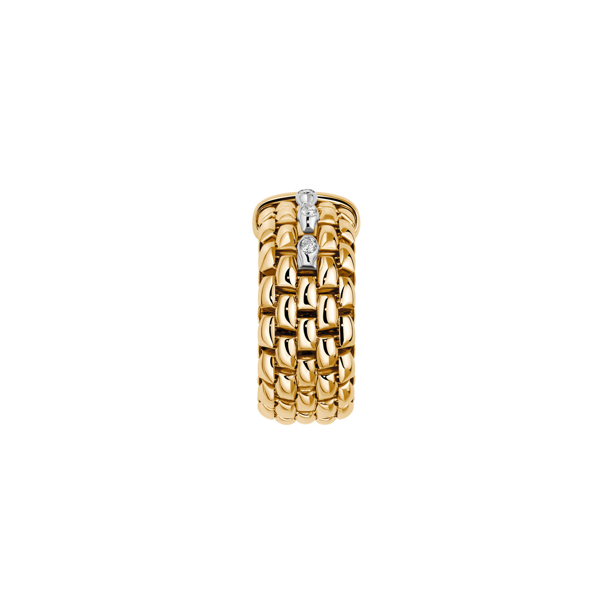 18K Two-Tone Panorama Diamond Mesh Flex'It Ring by FOPE