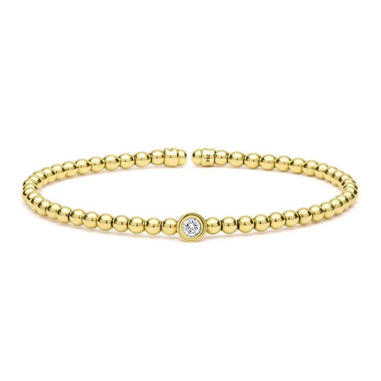 18K YG 3mm Diamond Bezel Cuff Bracelet by LAGOS Main image