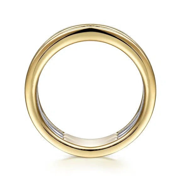 14K Two-Tone Diamond Easy Stackable Ring by Gabriel NY Secondary image