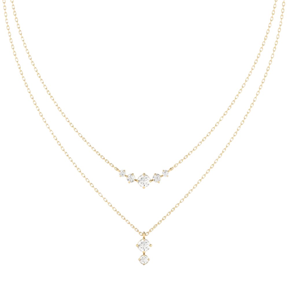 14K Yellow Gold Starlight Lab Diamond Layered Necklace by Everlee