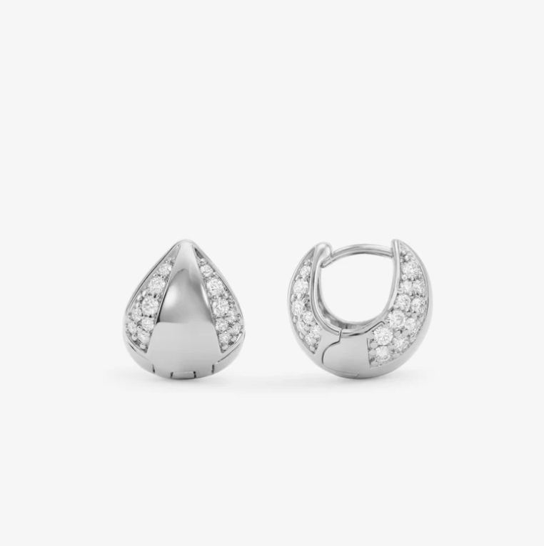Silver Plated Lil Norah Mixed Pave Earrings in White CZ by Melinda Maria Secondary image