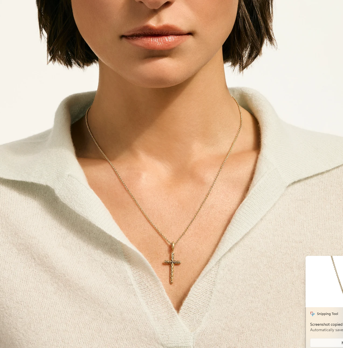 14K Yellow Gold Essentials Spiritual Cross Pendant by John Hardy Secondary image