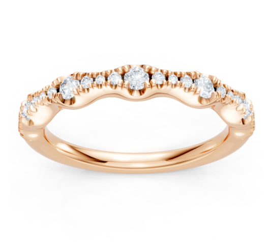 18K RG 1/4cttw Diamond Big & Small Split Prong Band