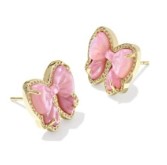 Haley Gold Plated Bow Stud Earrings in Blush MOP by Kendra Scott Main image
