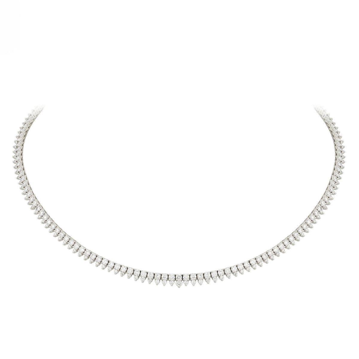 18K White Gold Diamond Drop Adjustable Tennis Necklace Main image
