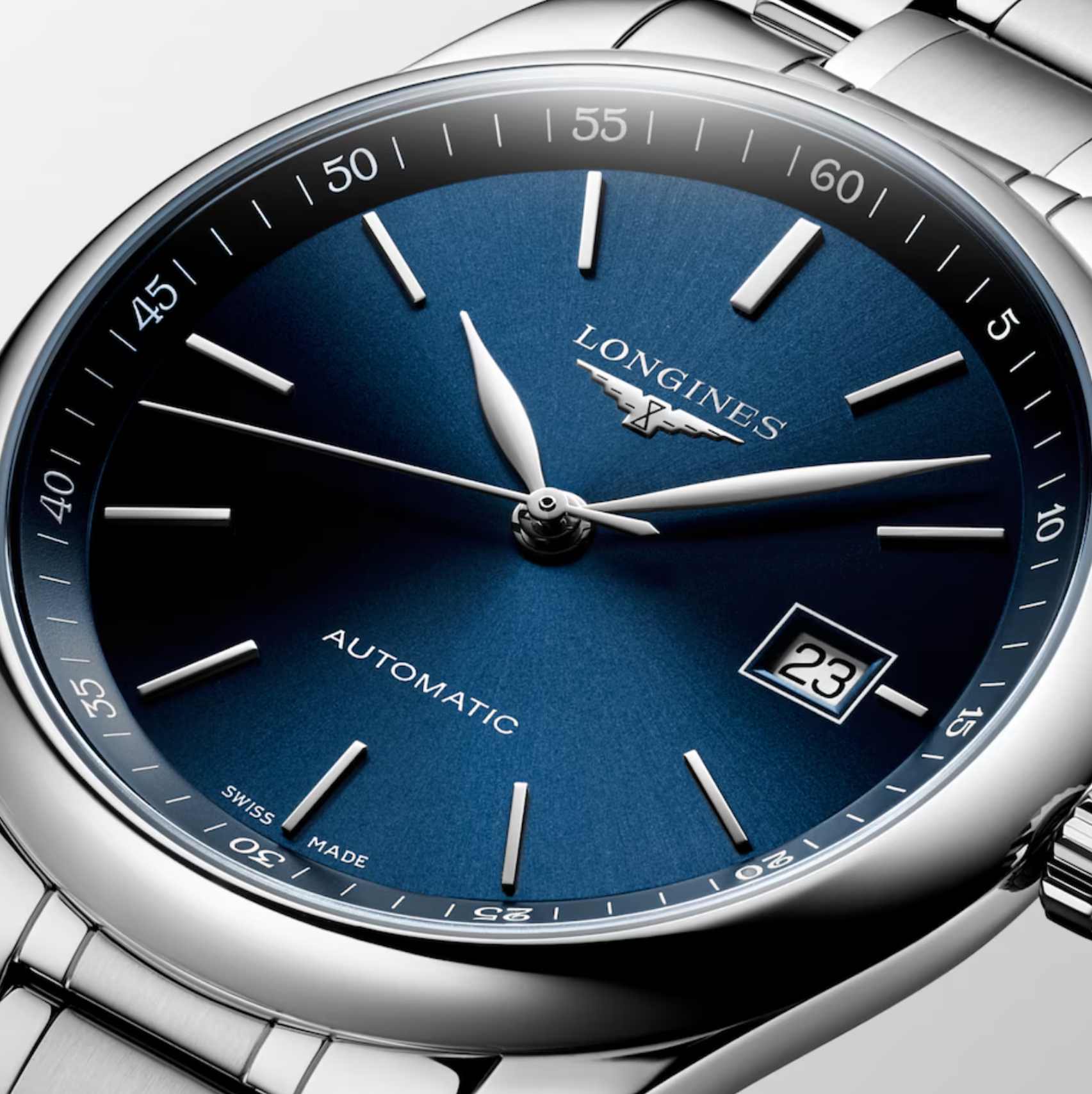 Longines Master Stainless Steel 40mm Watch in Sunray Blue