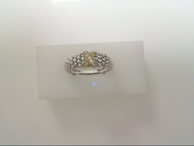 SS/18K Caviar Lux Dia X 6mm Ring By LAGOS Size 7 Secondary image