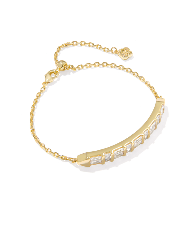 Jamie Gold Plated Delicate Chain Bracelet in White CZ by Kendra Scott Main image