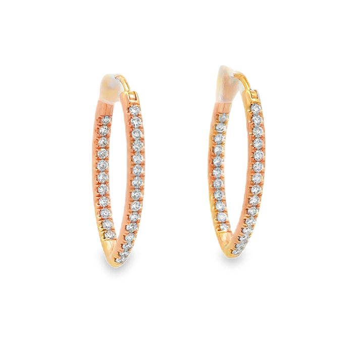 18K Yellow Gold Large Mary Marquise Inside Out Diamond Hoops by Erica Courtney Secondary image