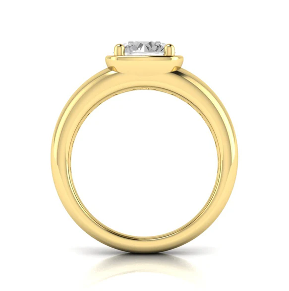 14K Yellow Gold Round Statement Semi-Mount by Vlora