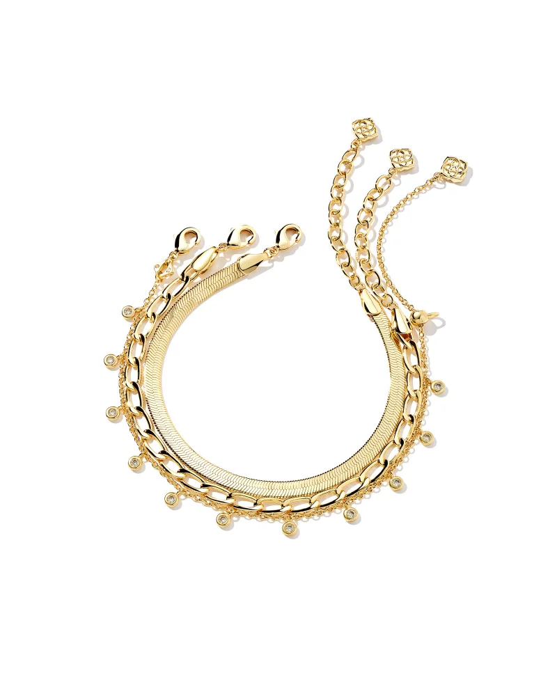 Kassie Set of 3 Chain Bracelet in Gold Metal by Kendra Scott (plated over brass) Main image