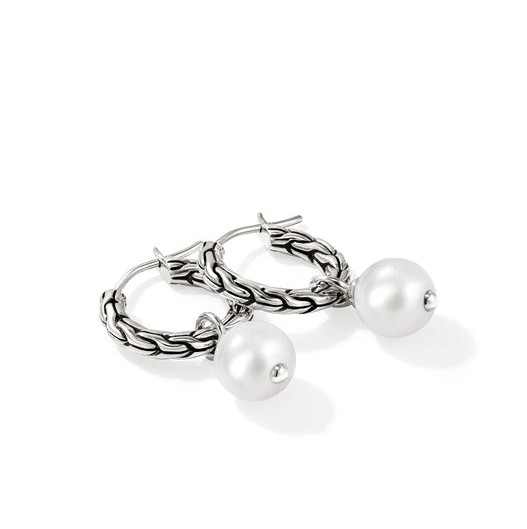 Sterling Silver Essentials Hoops with Cultured Freshwater Pearl by John Hardy