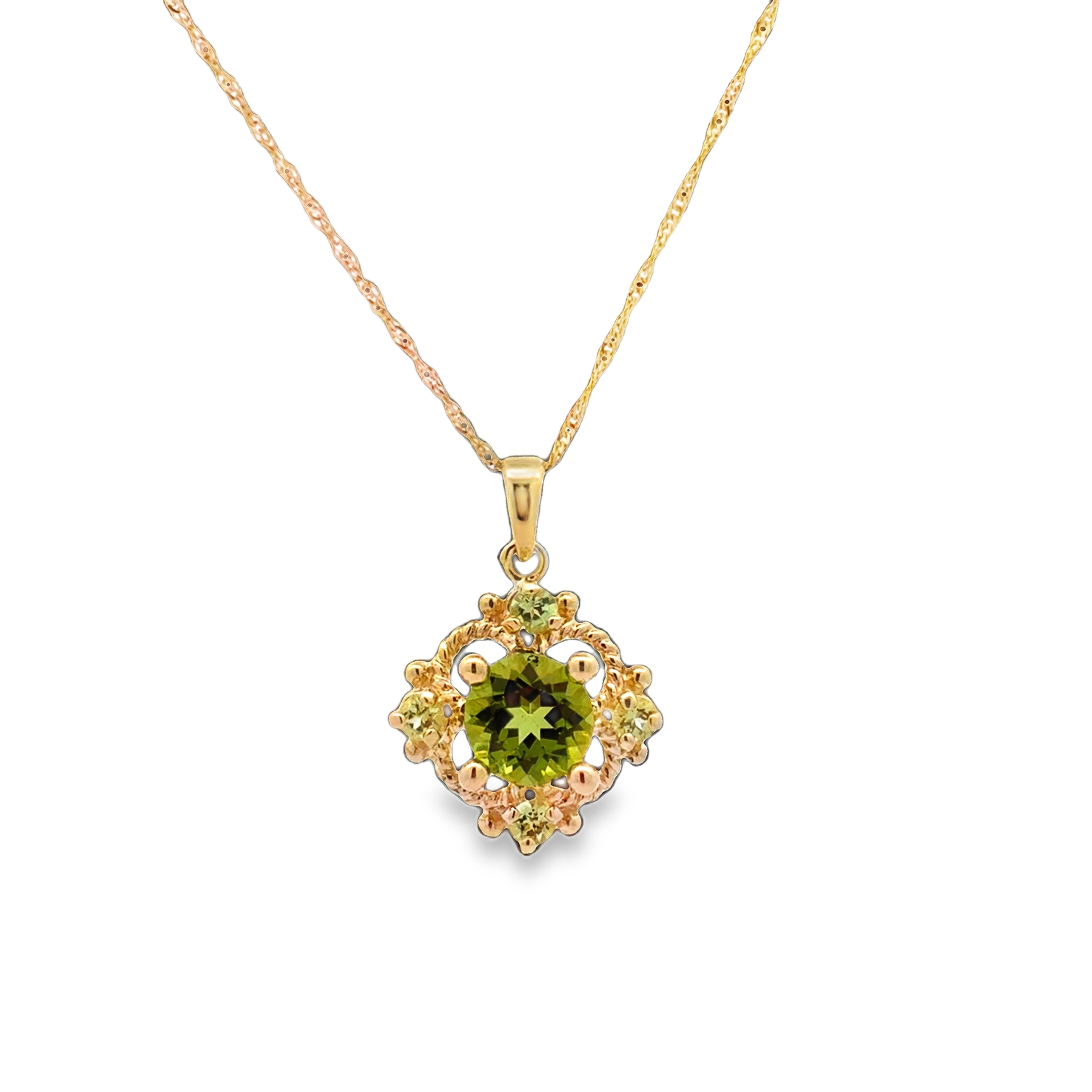 14K YG Vintage Style Peridot Pendant Necklace *Estate Item Sold as is, Final Sale*