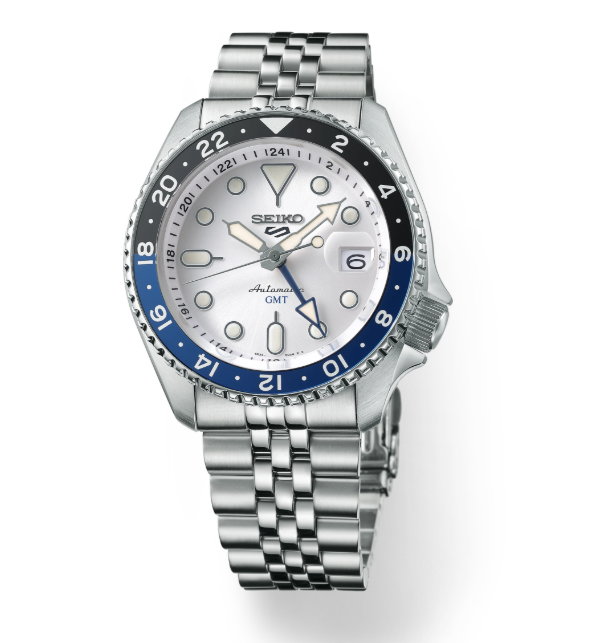 Seiko 5 Sports SS Automatic GMT Silver Dial