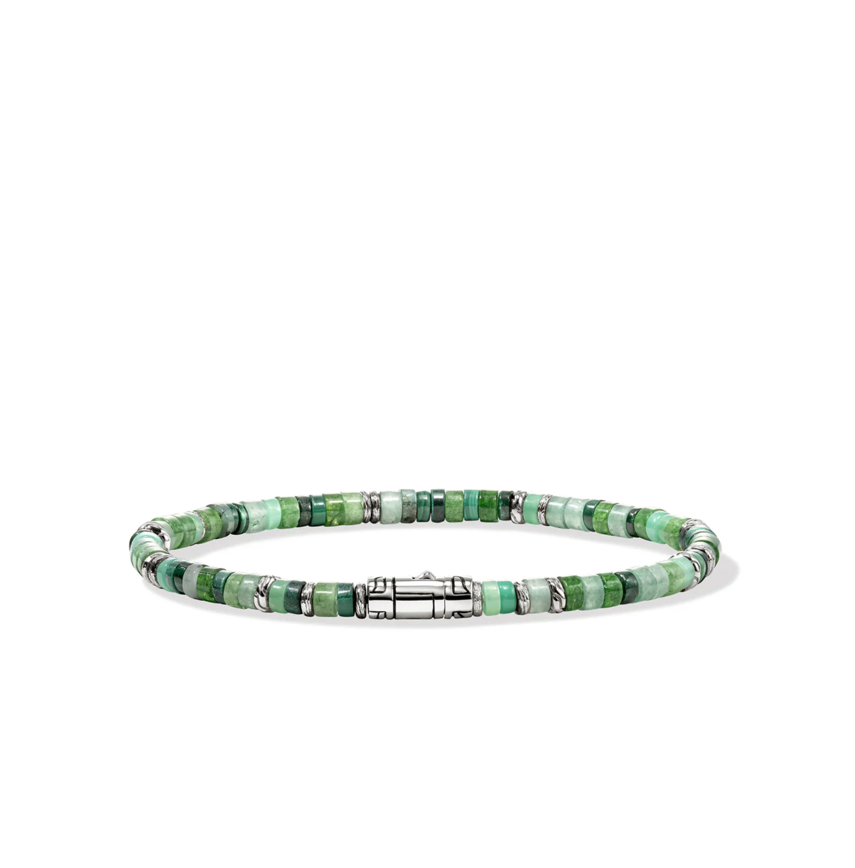 Sterling Silver & Green Hardstones Heishi 4mm Beaded Bracelet by John Hardy Secondary image