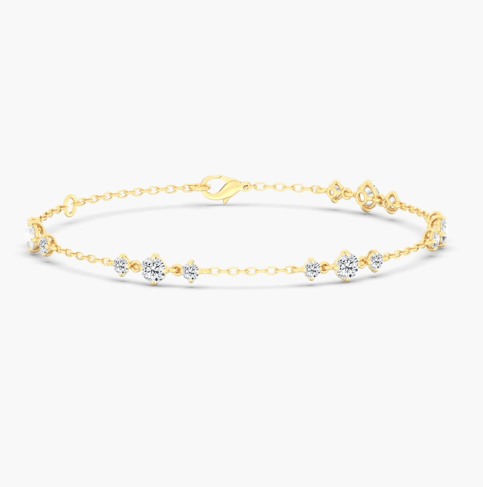 14K Yellow Gold Starlight Lab Diamond Trio Chain Bracelet by Everlee
