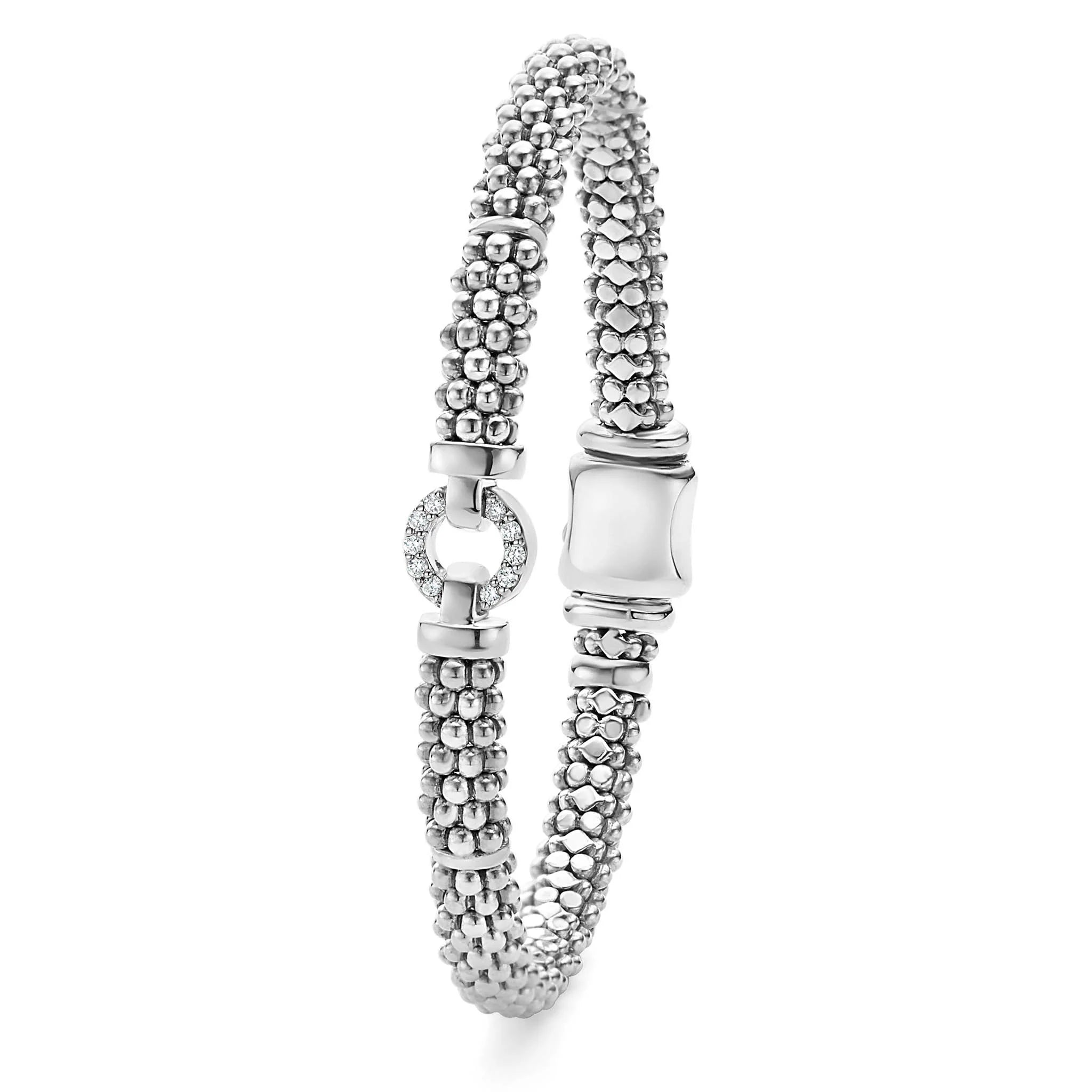 Sterling Silver Enso Diamond Single Circle 6mm Bracelet by LAGOS