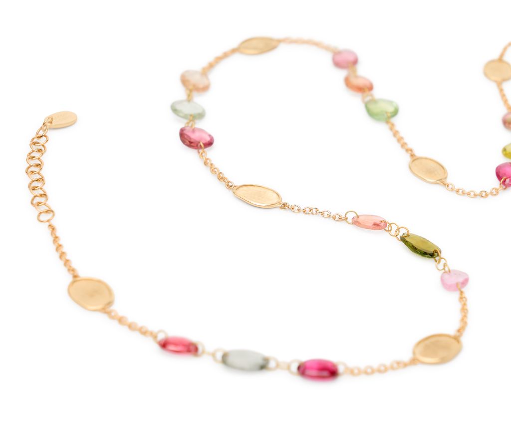 18K YG Lunaria Mixed Tourmaline Necklace by Marco Bicego