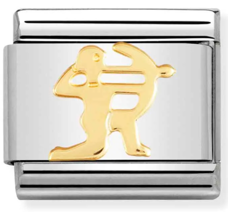 Stainless Steel & 18K Yellow Gold Sagittarius Zodiac Charm