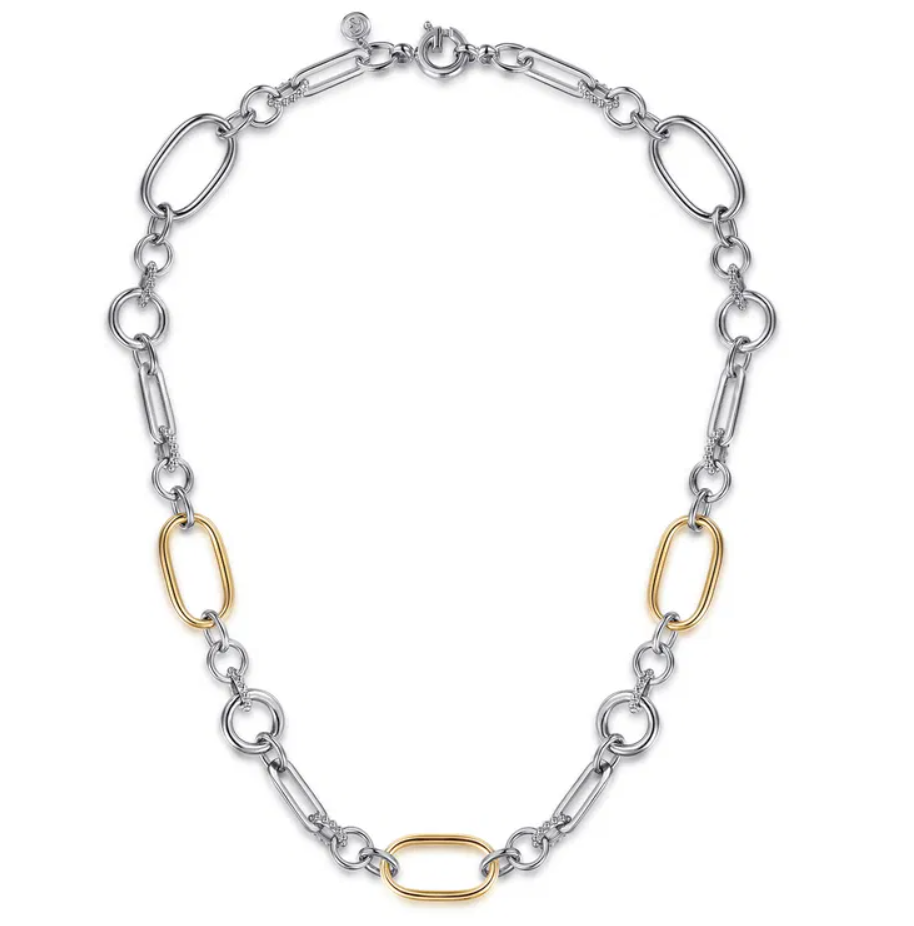 Sterling Silver & 14K YG Bujukan Link Chain Necklace by Gabriel NY