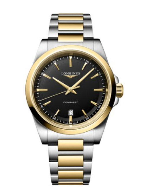 Longines CONQUEST- Quartz watch, 41.00 mm, Stainless steel and yellow PVD coating Main image