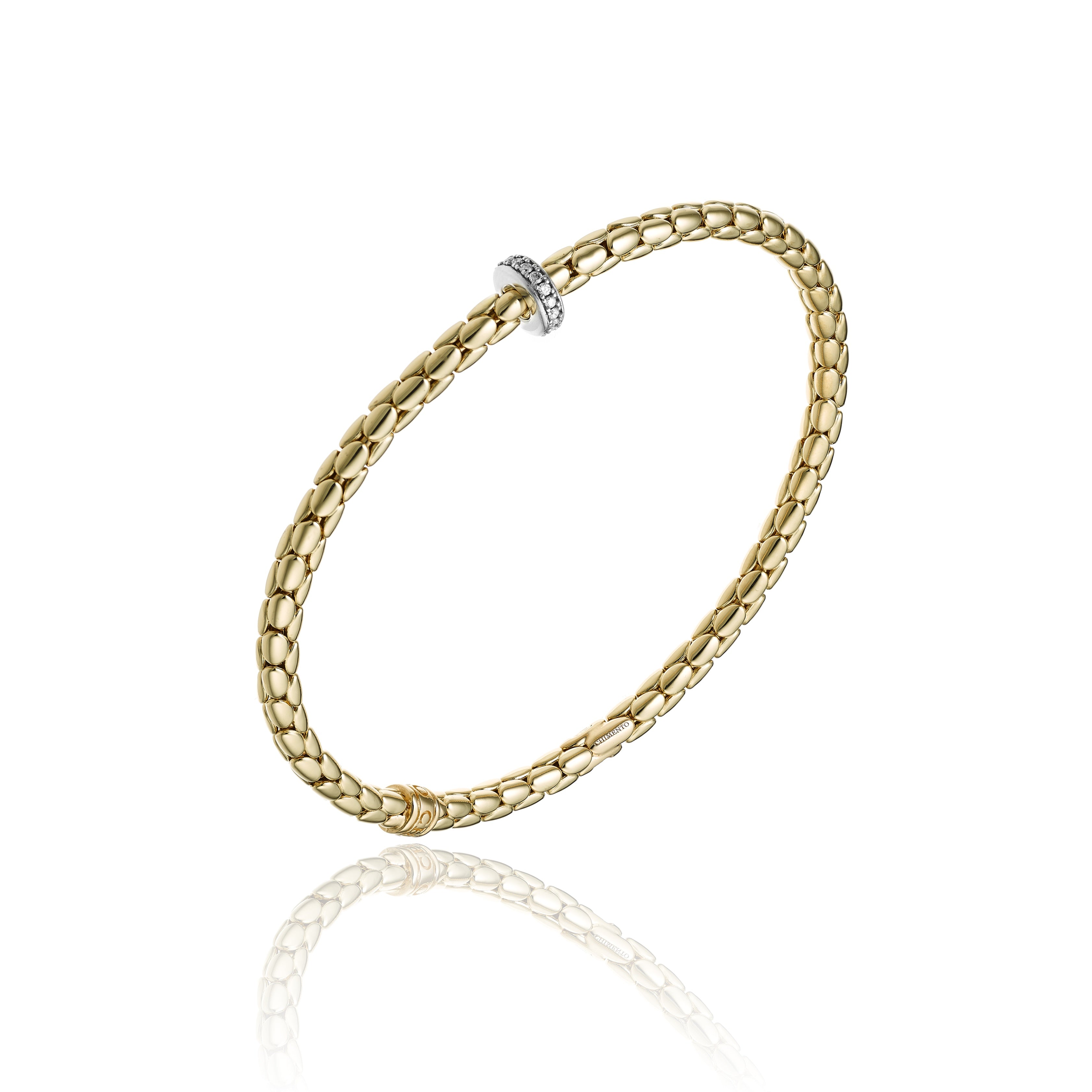18K YG "Stretch Spring" Bracelet with Diamond Ring by Chimento Main image