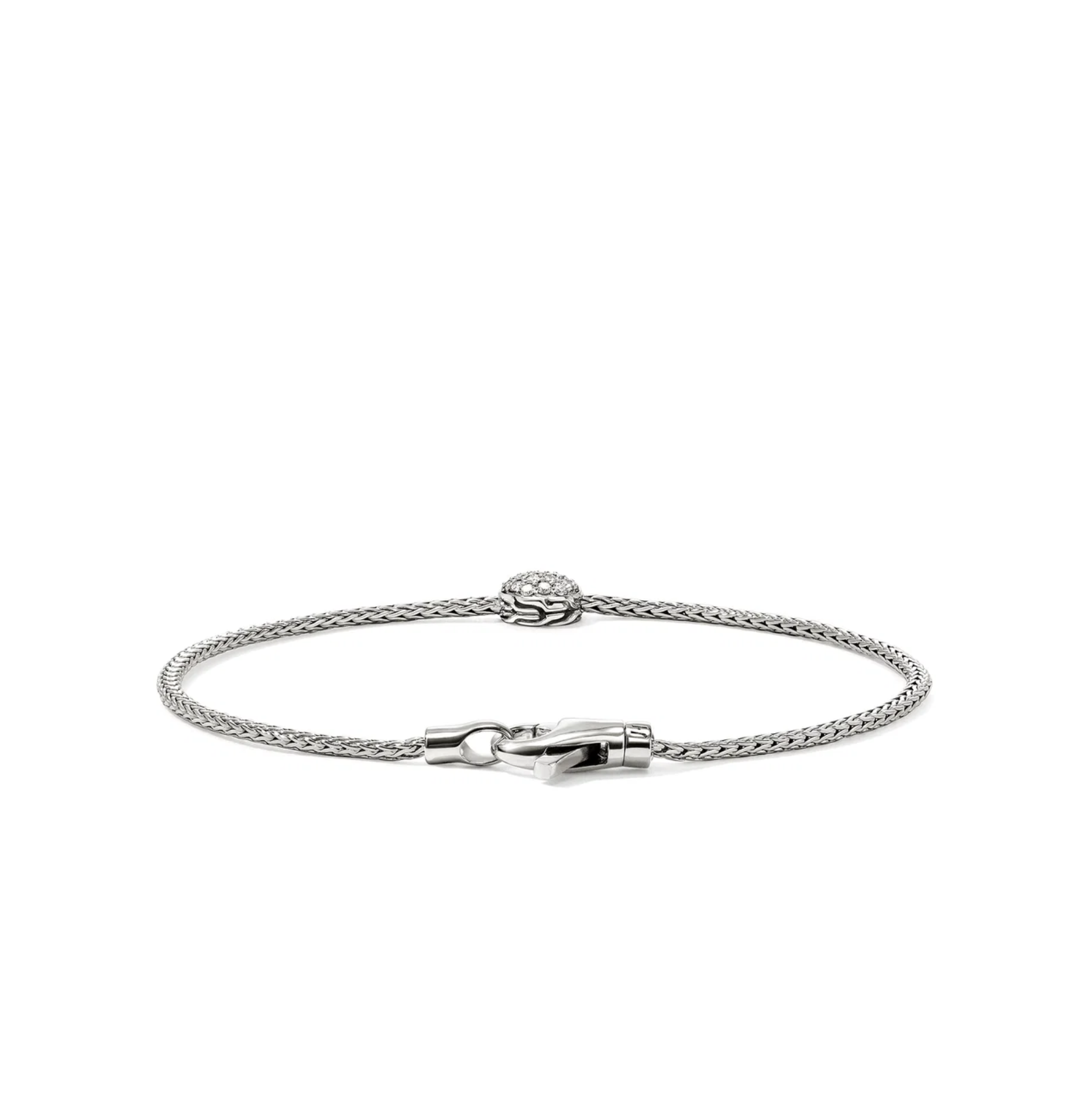 Sterling Silver & Diamond Pave Station Essentials Bracelet by John Hardy Secondary image