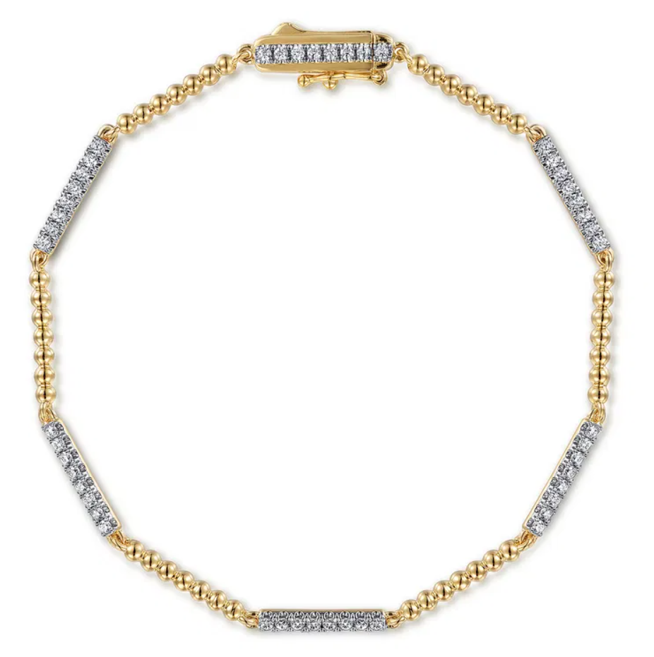 14K YG Bujukan Diamond Station Tennis Bracelet by Gabriel NY Secondary image