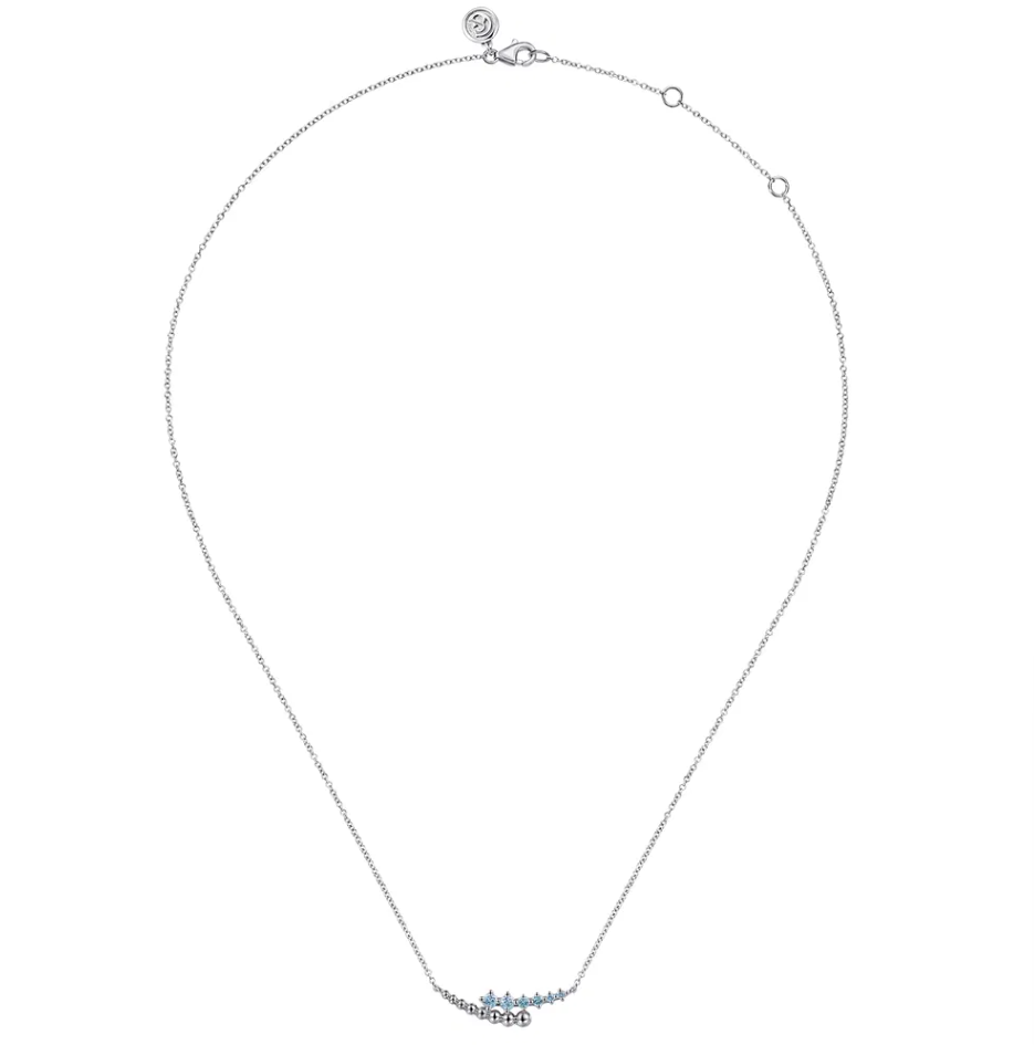 Sterling Silver Bujukan Blue Topaz Bypass Necklace by Gabriel NY Secondary image