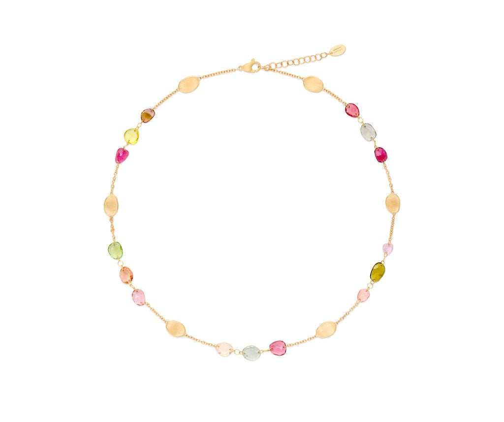 18K YG Lunaria Mixed Tourmaline Necklace by Marco Bicego