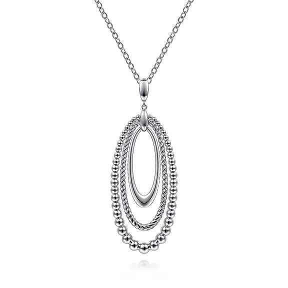 Sterling Silver Bujukan and Rope Circle Pendant Necklace by Gabriel NY