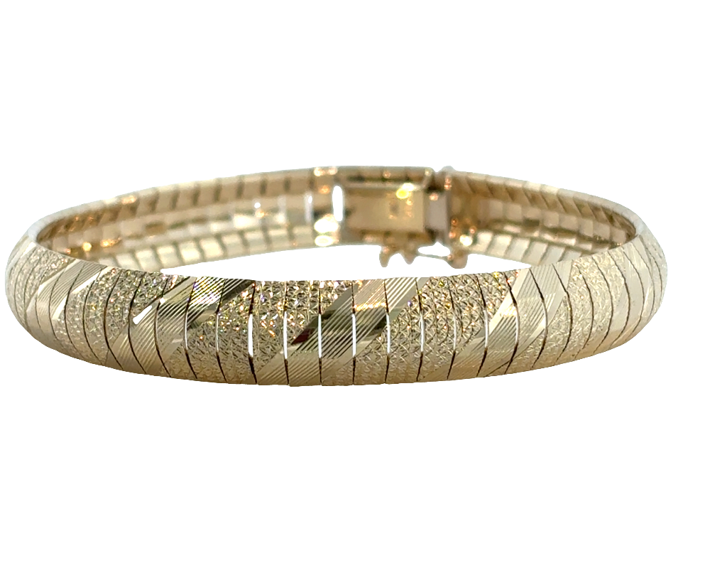 14K Yellow Gold Textured Omega Bracelet *Estate Item Sold as is, Final Sale* Main image