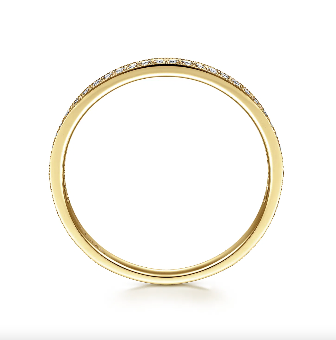 14K YG Pave Diamond Stackable Band by Gabriel NY