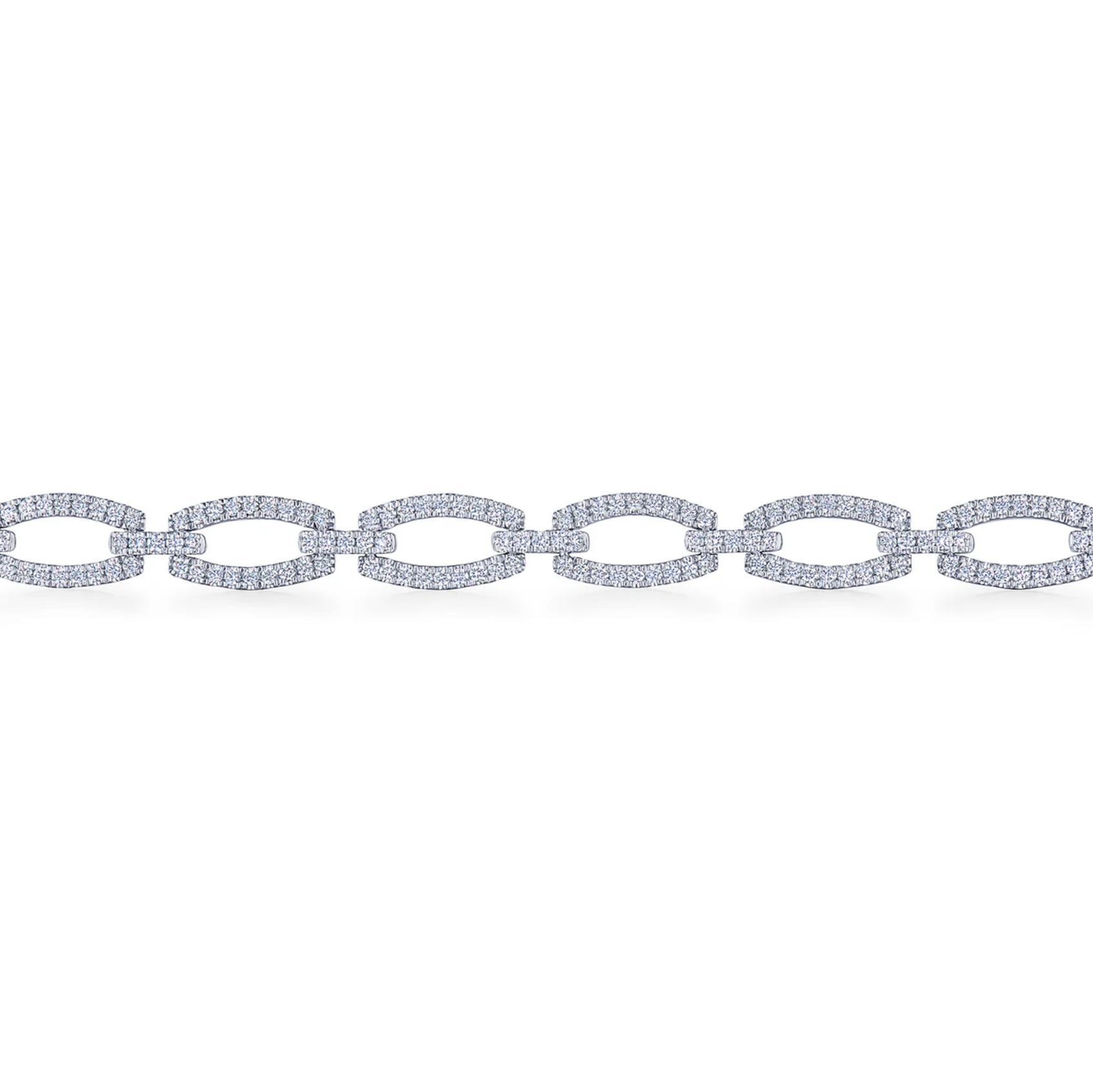 18K White Gold Oval Diamond Link Tennis Bracelet by KWIAT