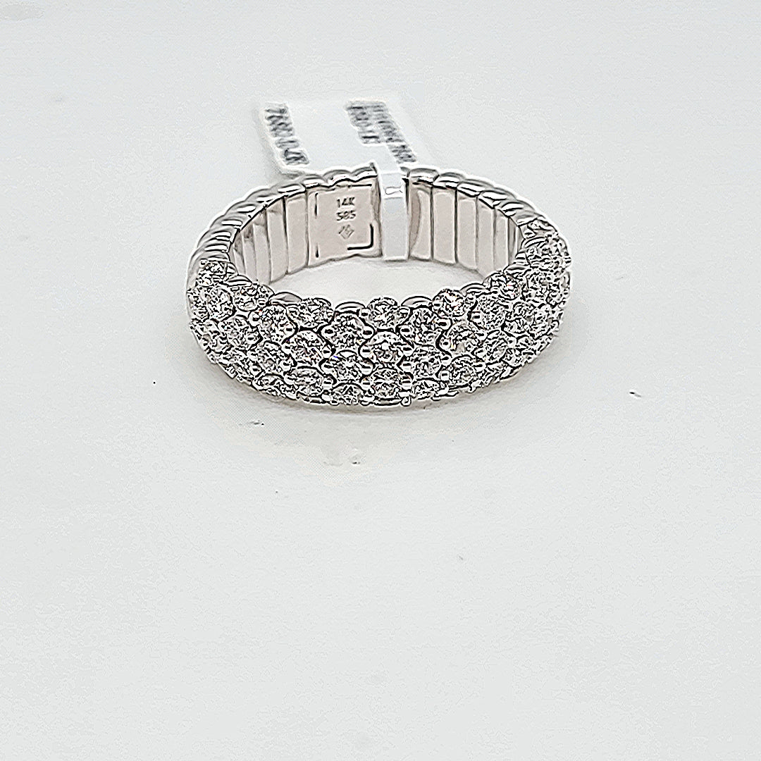 14k Wg 1.73cttw Diamond Pave Stretch Band by Madison L
Size 9

53 round dia- 1.73cttw
