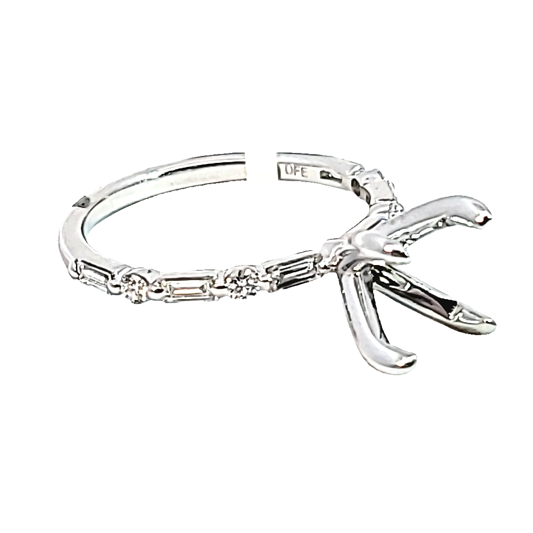 14k Wg 1/3cttw Baguette and Round Diamond Semi-Mount by Diamonds Forever Main image