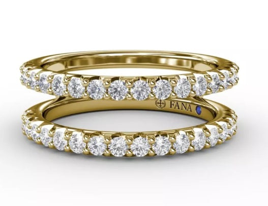 14K YG Petite Diamond Insert Band by Fana