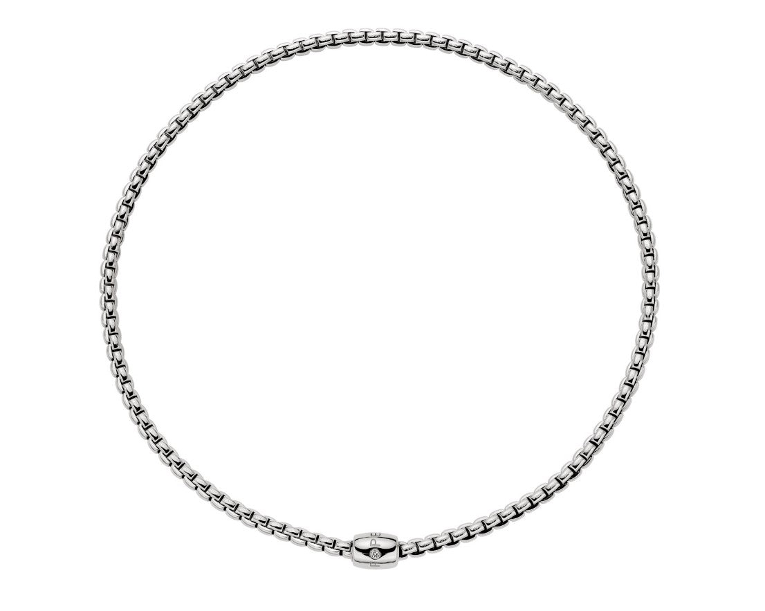 18K WG Eka .01ct Dia Flex-It Necklace by FOPE, 16" Main image