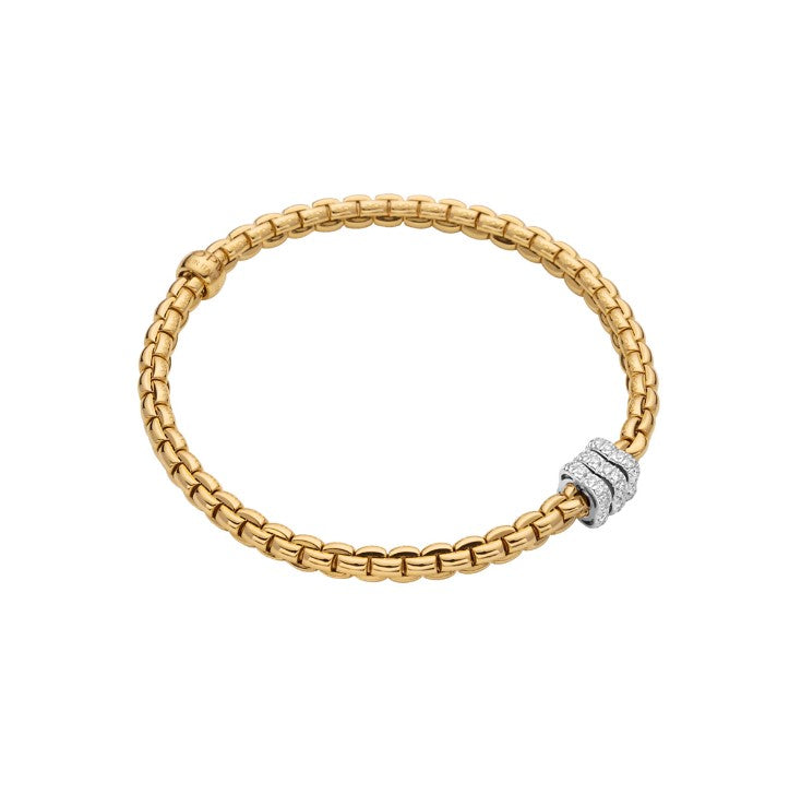 18K W/YG Eka 1/3cttw Diamond Triple Scalloped Rondel Flex'It Bracelet by FOPE Main image