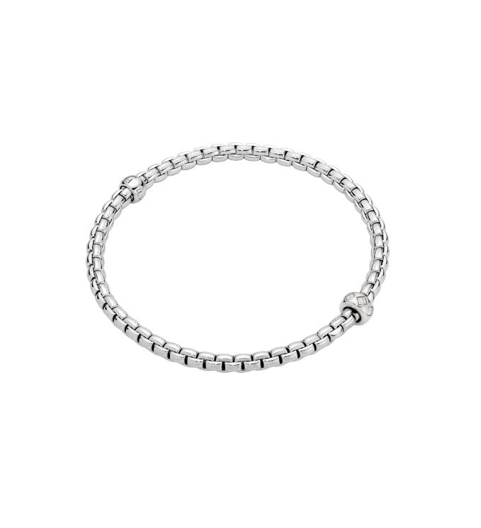 18K WG Eka .12cttw Dia Rhombus Rondel Flex-It Bracelet by FOPE, S Main image