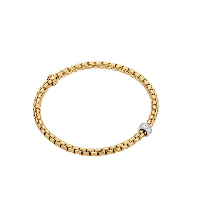 18K W/YG Eka Diamond Rhombus Rondel Flex-It Bracelet by FOPE Main image