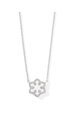 Snowflake Pendant Necklace in Rhodium White Opal by Kendra Scott (plated over brass) Main image