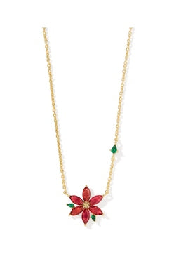 Poinsettia Pendant Necklace in Gold Red Mix by Kendra Scott (plated over brass)