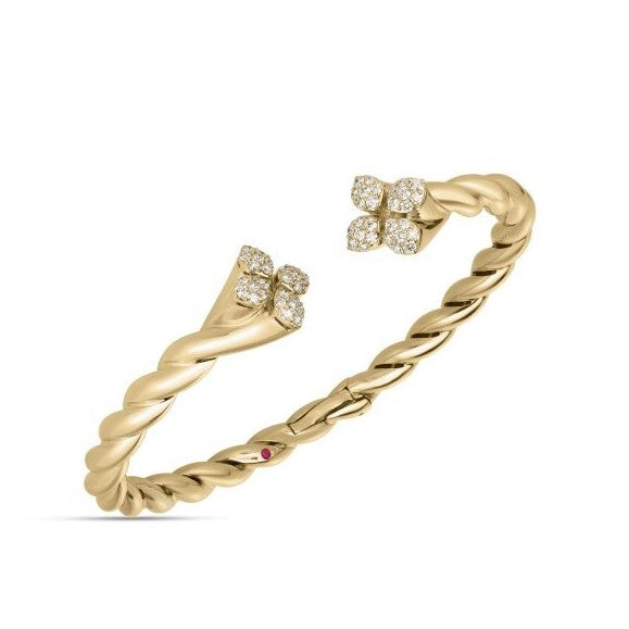 18K YG .63cttw Dia Love in Verona Twist Bangle Bracelet by Roberto Coin (48x58)

56 diamonds