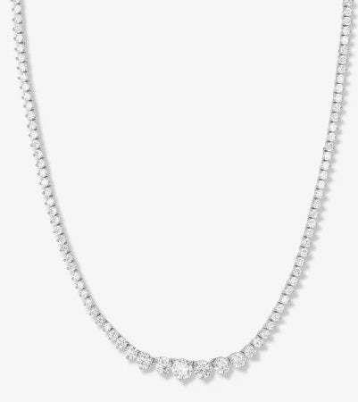 Silver Plated Over Brass Not Your Basic Graduated Tennis Necklace in CZ by Melinda Maria Main image
