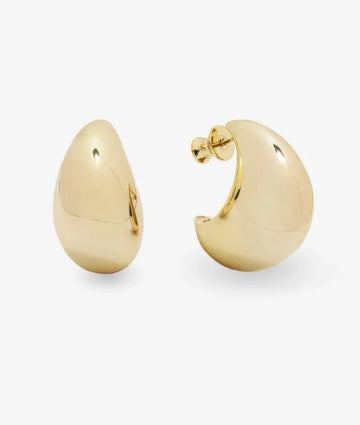 18k Gold Plated Over Brass She's So Smooth Teardrop Hoops by Melinda Maria Main image